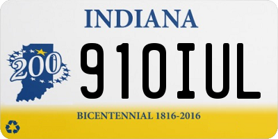 IN license plate 910IUL