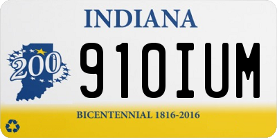 IN license plate 910IUM