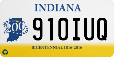 IN license plate 910IUQ