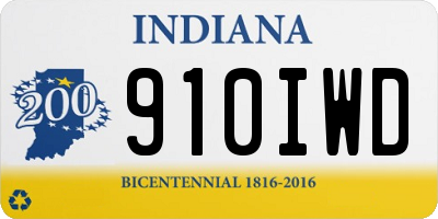 IN license plate 910IWD