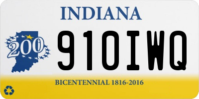 IN license plate 910IWQ
