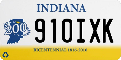 IN license plate 910IXK