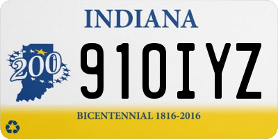 IN license plate 910IYZ