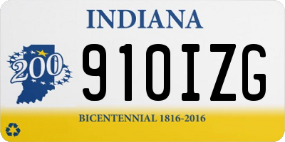 IN license plate 910IZG