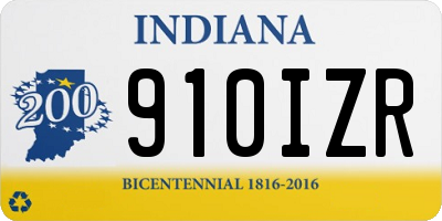 IN license plate 910IZR