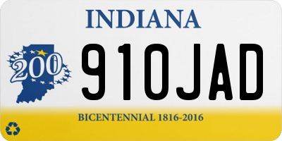 IN license plate 910JAD
