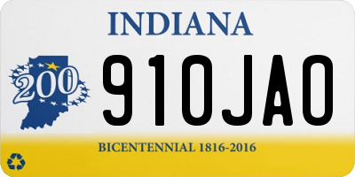 IN license plate 910JAO