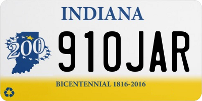 IN license plate 910JAR