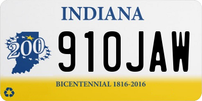 IN license plate 910JAW