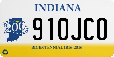 IN license plate 910JCO