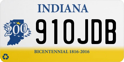 IN license plate 910JDB