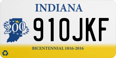 IN license plate 910JKF