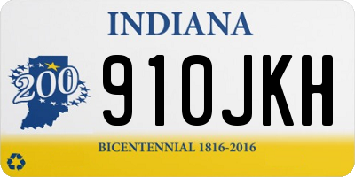 IN license plate 910JKH
