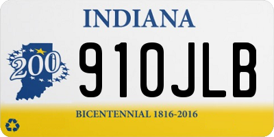 IN license plate 910JLB
