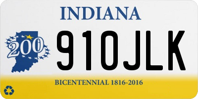 IN license plate 910JLK