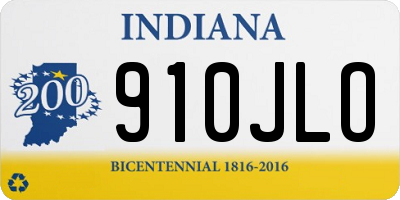 IN license plate 910JLO