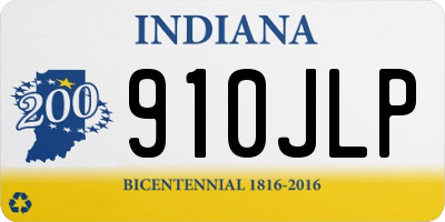 IN license plate 910JLP