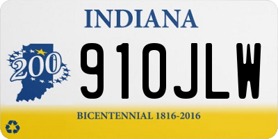 IN license plate 910JLW