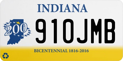 IN license plate 910JMB