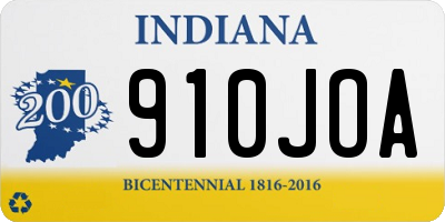 IN license plate 910JOA
