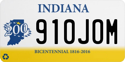 IN license plate 910JOM