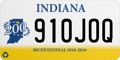 IN license plate 910JOQ