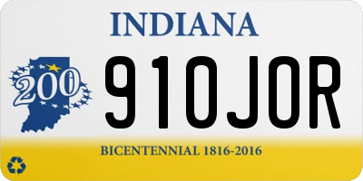 IN license plate 910JOR
