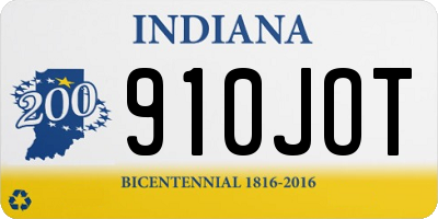 IN license plate 910JOT