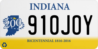 IN license plate 910JOY