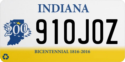 IN license plate 910JOZ