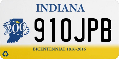 IN license plate 910JPB