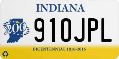 IN license plate 910JPL