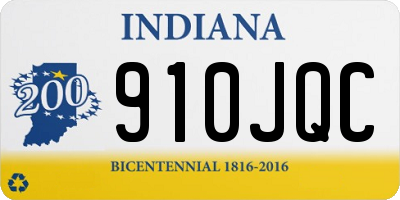 IN license plate 910JQC