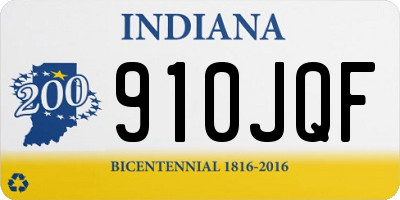 IN license plate 910JQF