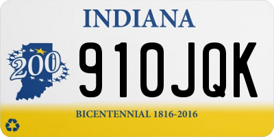IN license plate 910JQK