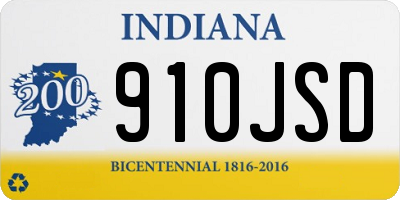 IN license plate 910JSD