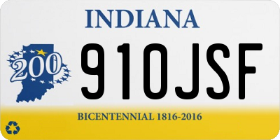 IN license plate 910JSF