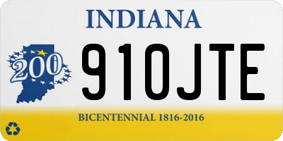 IN license plate 910JTE