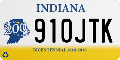 IN license plate 910JTK