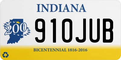 IN license plate 910JUB