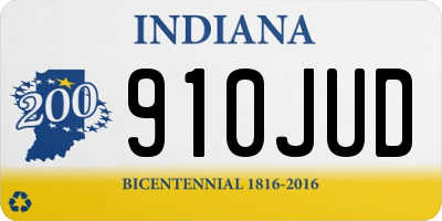 IN license plate 910JUD