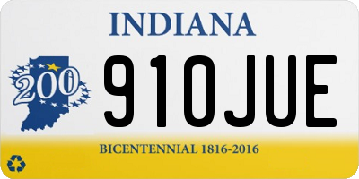 IN license plate 910JUE