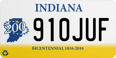 IN license plate 910JUF