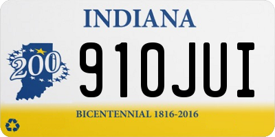 IN license plate 910JUI