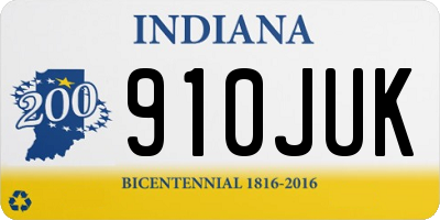 IN license plate 910JUK