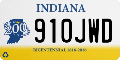 IN license plate 910JWD