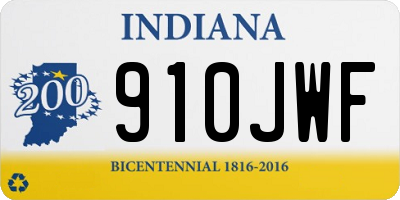 IN license plate 910JWF