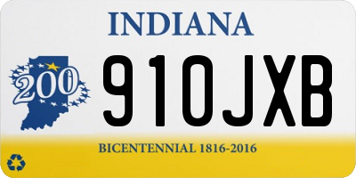 IN license plate 910JXB