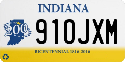 IN license plate 910JXM