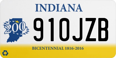 IN license plate 910JZB